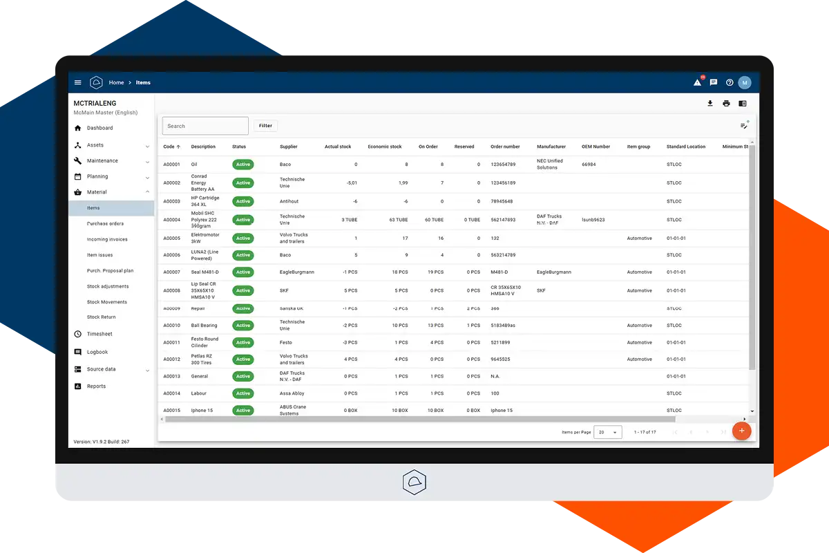 McMain Online Inventory