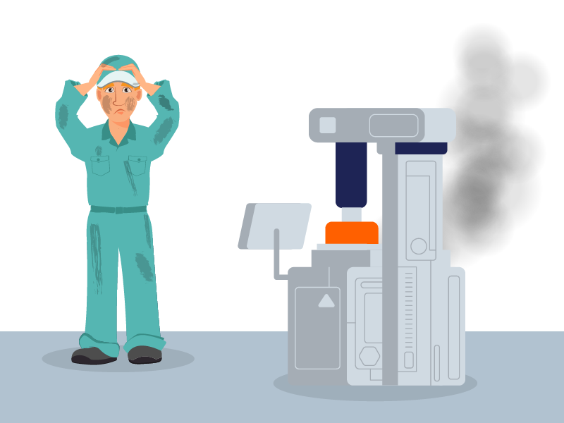 Onverwachte storingen en stilstand Technische Dienst