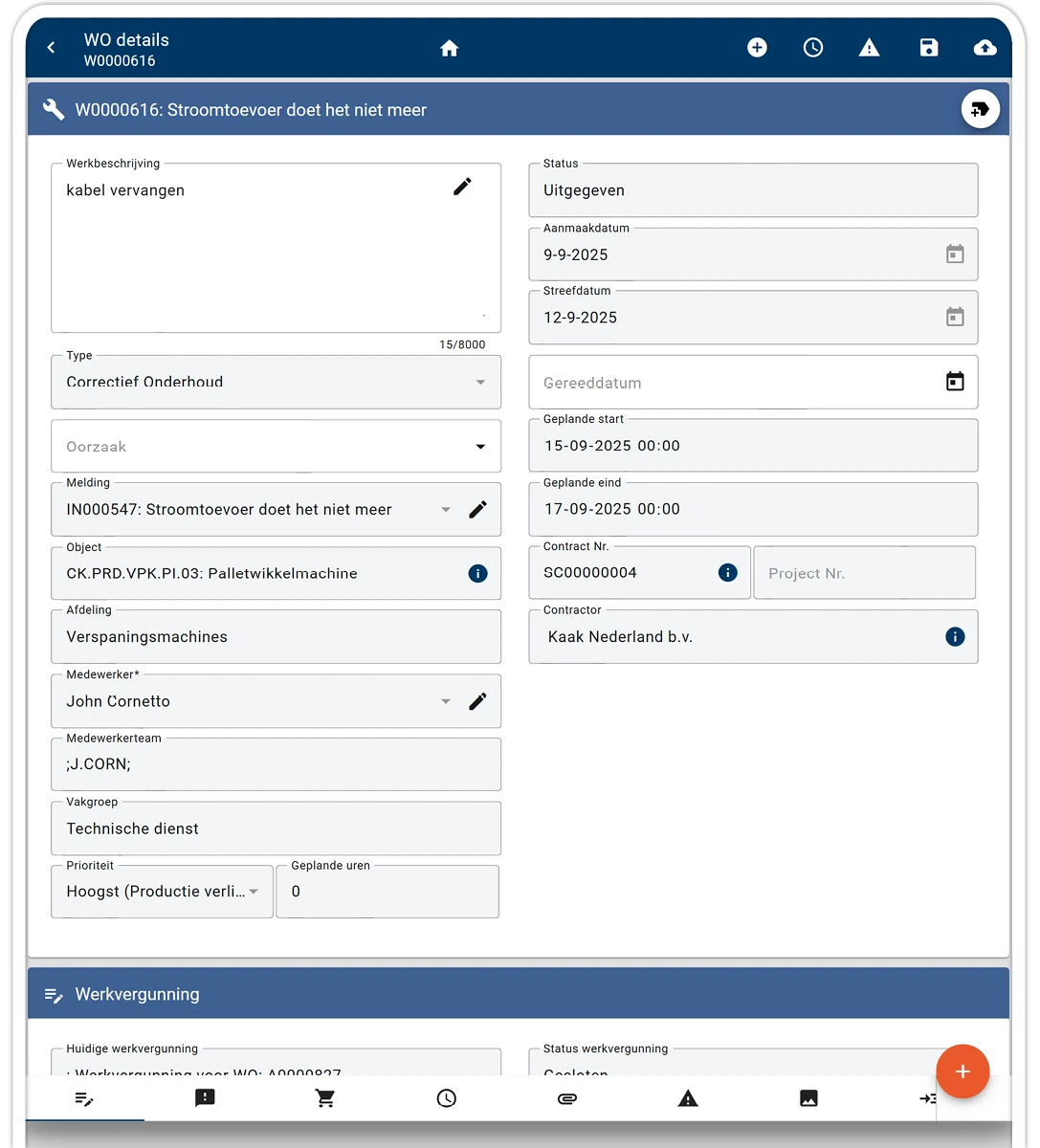 Werkopdracht McMain mobiele app